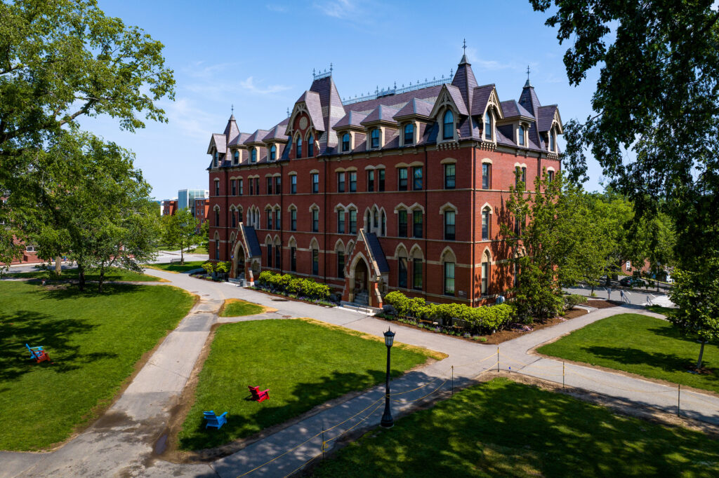 view of West Hall and the Academic Quad on the Medford/Somerville Campus